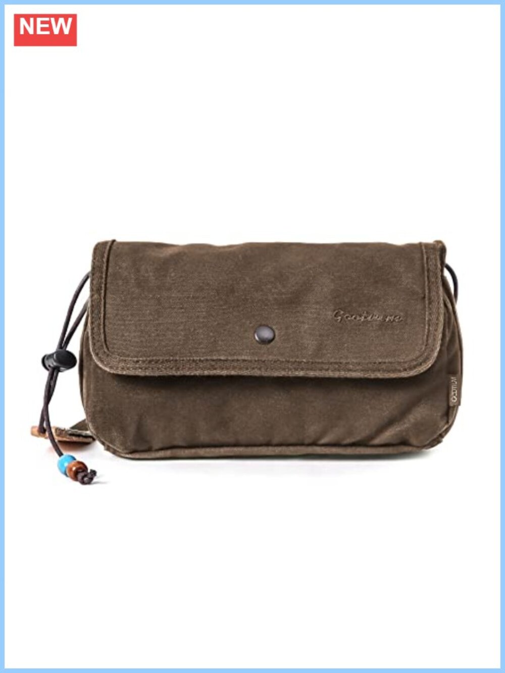 Canvas Crossbody Purse Flap Shoulder Bag With Leather Trim